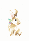 Lapin doux avec &oelig;ufs color&eacute;s de P&acirc;ques